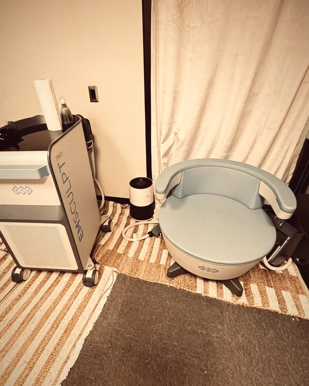 The Emsella chair in its private room at Rescu