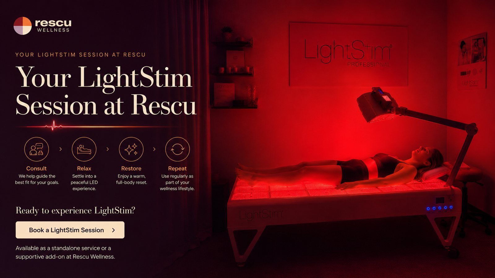 LightStim Pro Bed session at Rescu Wellness Scarsdale NY