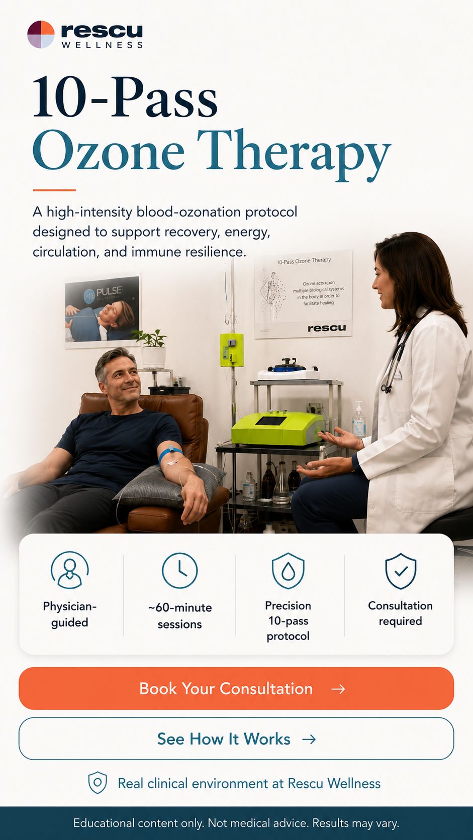 10-Pass ozone autohemotherapy consultation at Rescu Wellness