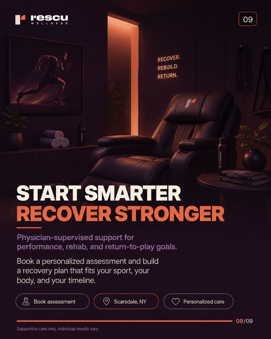 Start smarter, recover stronger — physician-supervised support for performance, rehab, and return-to-play