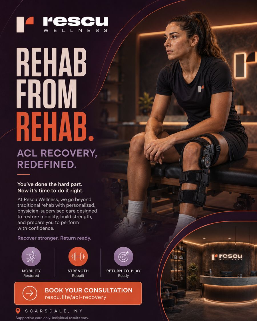 ACL recovery, redefined — physician-supervised recovery support after ACL surgery and physical therapy at Rescu Wellness
